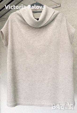 Модерна красива блуза - поло без ръкави, снимка 3 - Блузи с дълъг ръкав и пуловери - 52022815