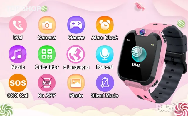 PTHTECHUS Смарт часовник,музикален плейър,16 игри,калкулатор,двупосочно обаждане,аларма,камера, снимка 4 - Смарт гривни - 49157164