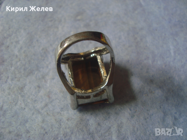 СТИЛЕН ПОСРЕБРЕН СКЪПОЦЕНЕН АРТ ДЕКО ПРЪСТЕН с ШЛИФОВАН КАМЪК НАТУРАЛНО ТИГРОВО ОКО 26624, снимка 8 - Пръстени - 36393143