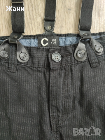 Детски панталон с тиранти 116 размер, снимка 6 - Детски панталони и дънки - 52635984