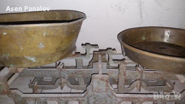 Стар кантар везна 20кг с медни тасове, снимка 2 - Антикварни и старинни предмети - 49682981
