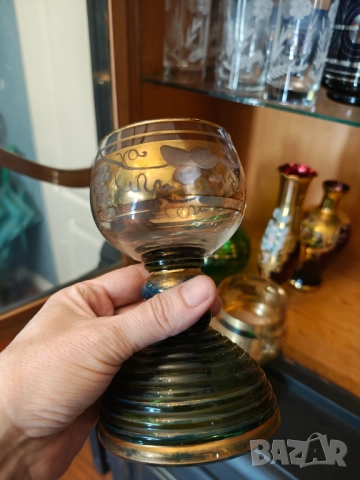 Страхотни кристални чаши с позлата , снимка 7 - Чаши - 51457467