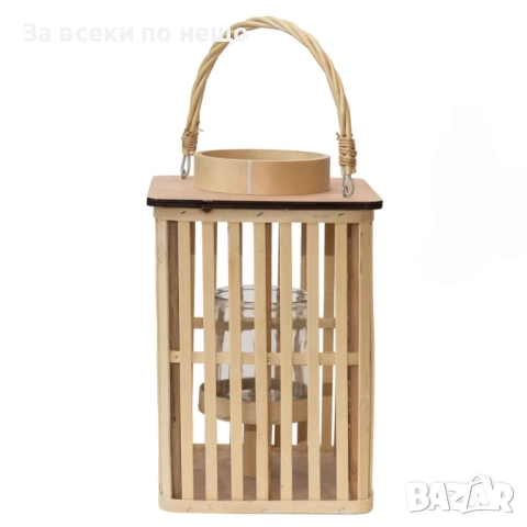 Дървен фенер с дръжка, 3 размера Код P1122, снимка 2 - Декорация за дома - 51686549