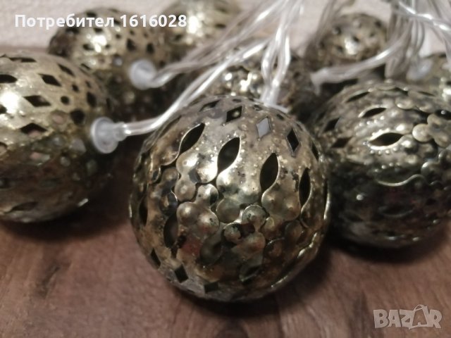Нови LED гирлянди с красиви метални топки., снимка 6 - Декорация за дома - 42994932
