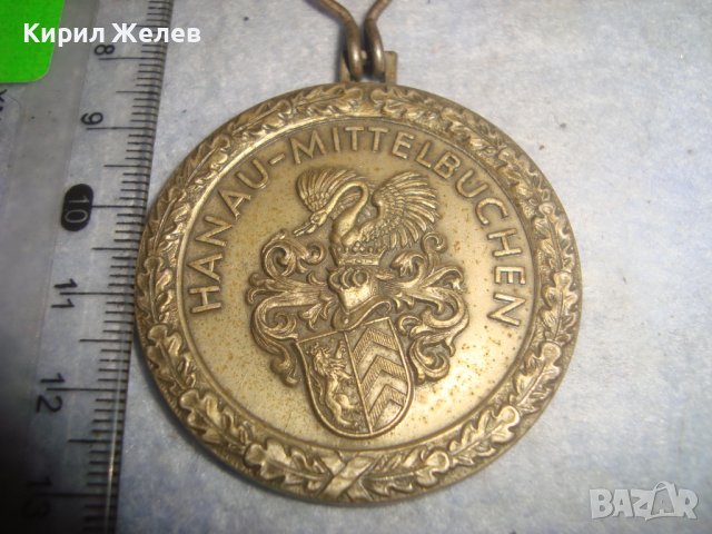 1972г. ХАНАУ РЯДЪК КОЛЕКЦИОНЕРСКИ ПОСРЕБРЕН БРОНЗОВ НЕМСКИ МЕДАЛ с РИЦАРСКИ ГЕРБ 30654 , снимка 7 - Антикварни и старинни предмети - 38026178