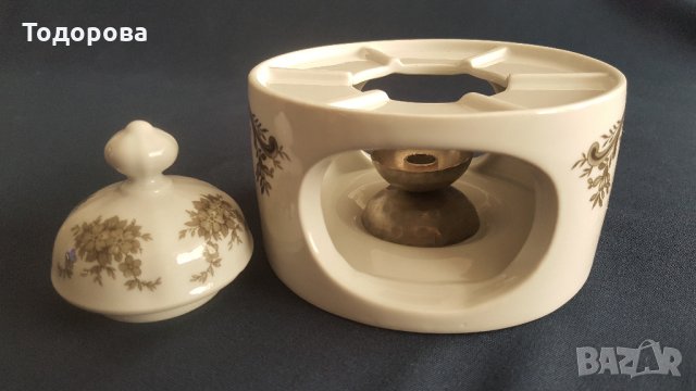 Стара порцеланова трапезна подгряваща стойка - Бавария, снимка 5 - Антикварни и старинни предмети - 32854199