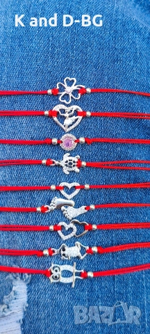 Гривни от червен конец и сребро 925 против уроки и за късмет., снимка 17 - Други - 34013573