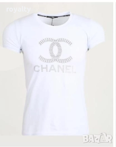 Ch🅰️nel Дамска Бяла Тениска С Къс Ръкав 