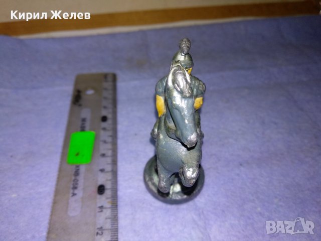 СТАРО ОЛОВНО ВОЙНИЧЕ РИМСКИ КОННИК КАВАЛЕРИСТ ВОИН ФИГУРКА от ШАХ - КОН Ръчно ОЦВЕТЕНА РЯДКА 41384, снимка 6 - Колекции - 43920400