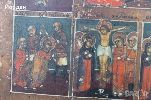 Руска празнична икона, снимка 8 - Антикварни и старинни предмети - 50772400