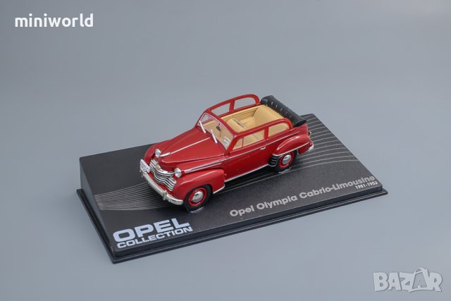 Opel Olympia Cabrio Limousine 1951 - мащаб 1:43 на DeAgostini моделът е нов в PVC дисплей-кейс, снимка 1 - Колекции - 44096926