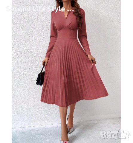 Елегантна дамска розова рокля с уникален дизайн р-р S (EU 36)