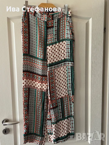 Нов висока талия ежедневен елегантен панталон zara Zara Зара свободна кройка 100 % вискоза  , снимка 7 - Панталони - 46264671