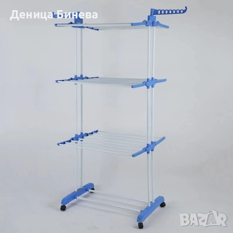 Сгъваем сушилник за дрехи на колелца , снимка 2 - Сушилници - 52580046