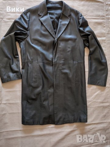 Мъжко елегантно кожено палто / дълго сако Kenzo Homme, снимка 11 - Якета - 34870823