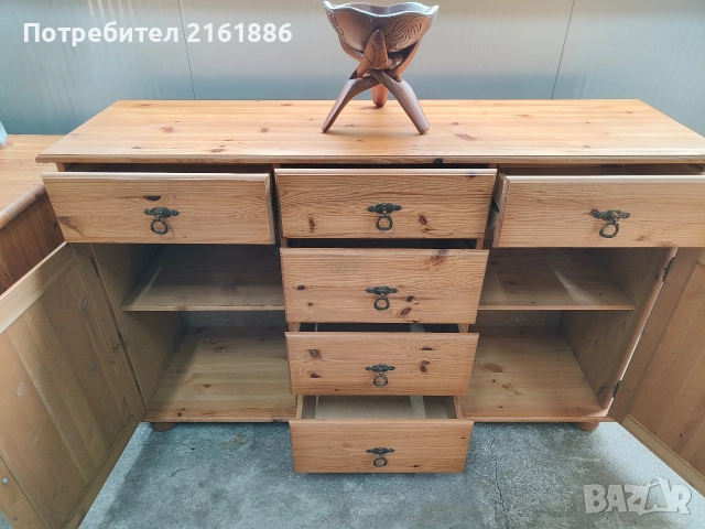 3935 Контра бюфет с месингови дръжки , снимка 2 - Шкафове - 52724089