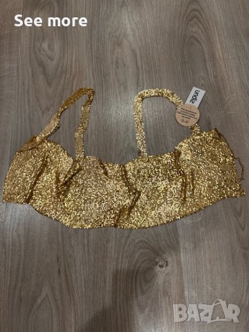 Празничен топ в златисто, снимка 5 - Корсети, бюстиета, топове - 43343766