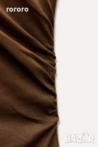кафява рокля ZARA, снимка 4 - Рокли - 48113470