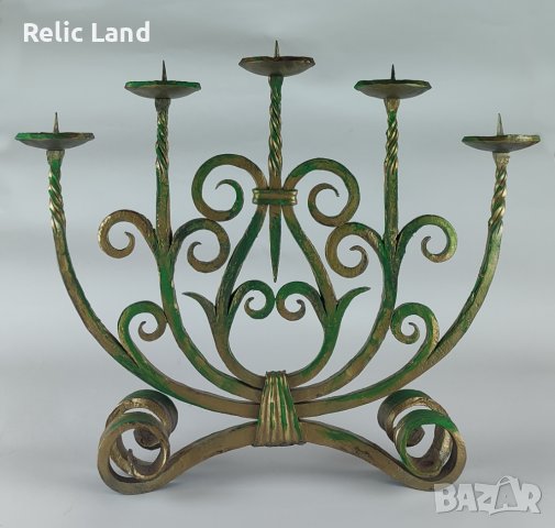 Масивен свещник от ковано желязо