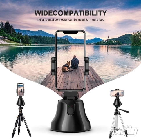 Портативна въртяща селфи стик стойка 360 градусова стойка за камера, снимка 5 - Селфи стикове, аксесоари - 52035094