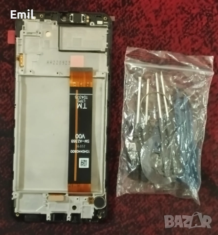 Дисплей Samsung Galaxy A23 5G + Sim Tray вибрация и говорител, снимка 2 - Резервни части за телефони - 52302573