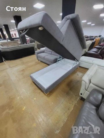 Сив ъглов диван от плат с функция сън и ракла "PP - LA20014", снимка 9 - Дивани и мека мебел - 39964994