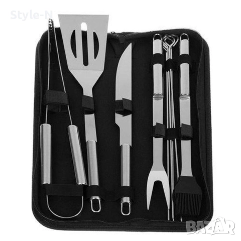 Комплект за барбекю 9 части в калъф/кейс, KAMINER, снимка 2 - Прибори за хранене, готвене и сервиране - 51689679