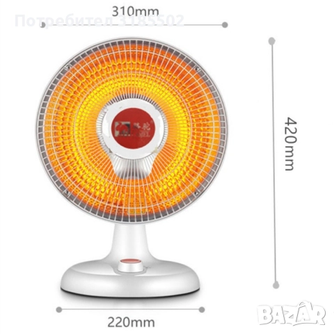 Преносим настолен електрически нагревател + функция вентилатор DN2, снимка 7 - Вентилатори - 51433150