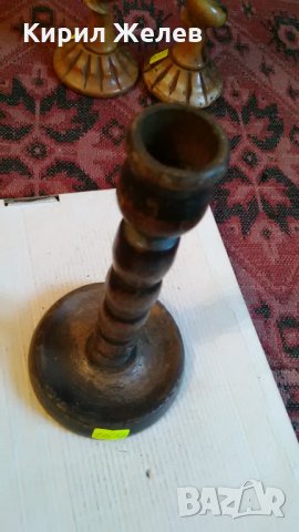 Свещник стар дървен 21554, снимка 2 - Декорация за дома - 32329597