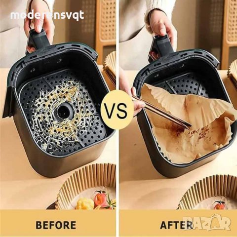 Квадратни хартиени форми за еър фрайър 50 бр., снимка 7 - Форми - 43824388