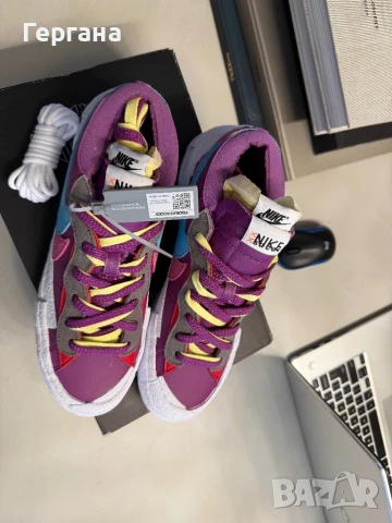 Nike x Sacai x KAWS кожени кецове, снимка 7 - Маратонки - 50679344