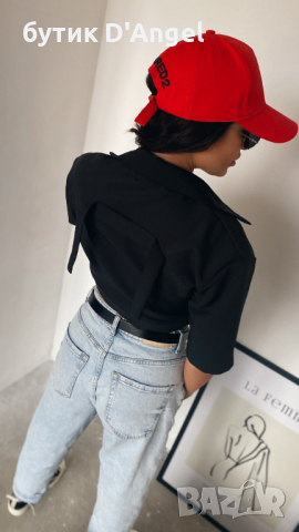 Cropped shirt with details, снимка 2 - Корсети, бюстиета, топове - 44934336