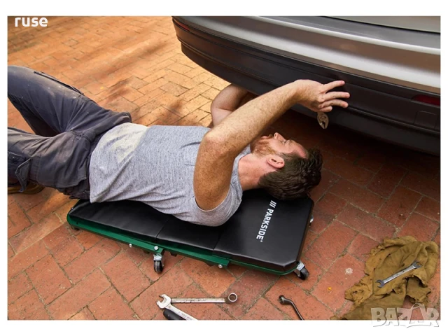 НОВИ! Сгъваема лежанка 2в1 работен стол автолежаанка Parkside, снимка 4 - Други инструменти - 50595410