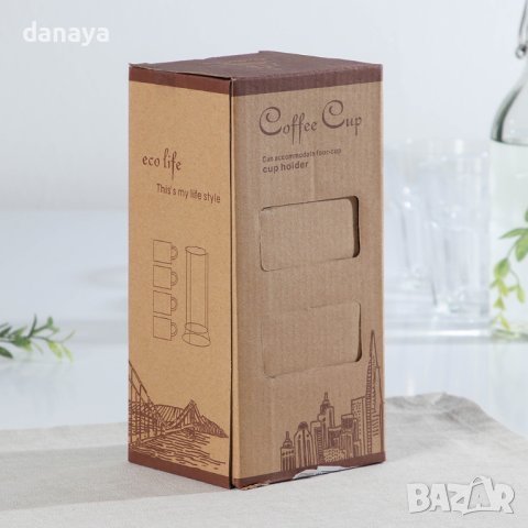 4311 Комплект чаши на метална стойка Златисти орнаменти, снимка 2 - Чаши - 43376005