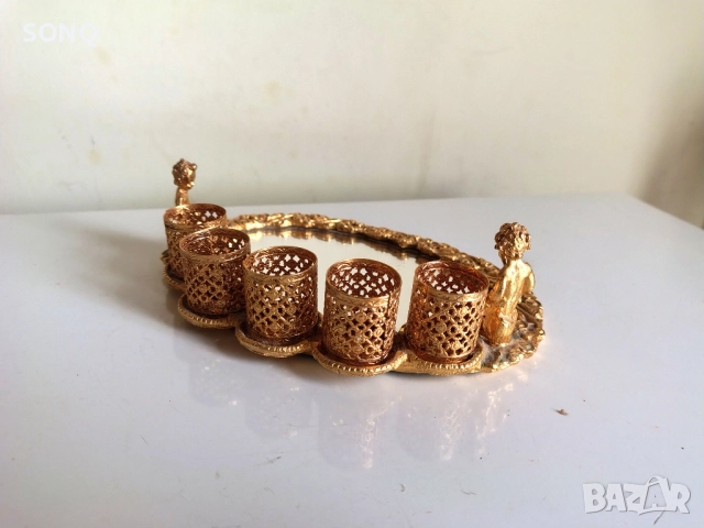 Прекрасна Позлатена Поставка За Червила, снимка 6 - Други - 52125379