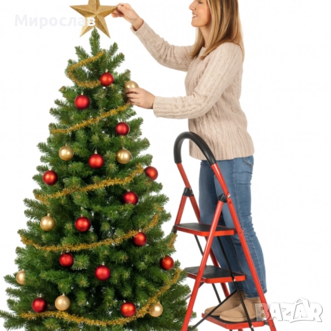 Лека сгъваема стълба – 3 Стъпала, до 150 кг, супер компактно прибиране, снимка 3 - Други стоки за дома - 52737754