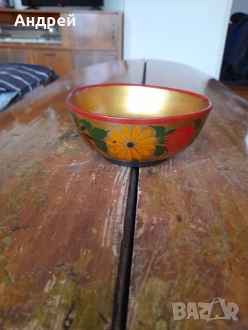 Стара дървена паница,хохлома #7