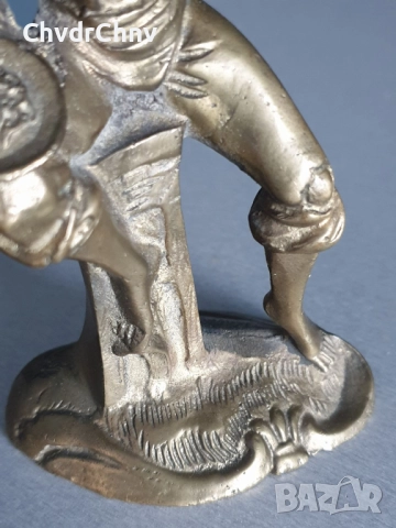 17см-2кг Capodimonte статуетка/Каподимонте бронзова фигура-декорация за каминен часовник, снимка 8 - Статуетки - 52896651