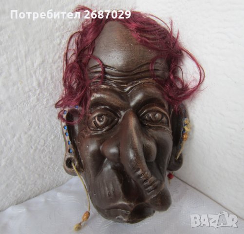 маска пано керамика фигура пенис фалос еротика глава, снимка 2 - Декорация за дома - 28946715