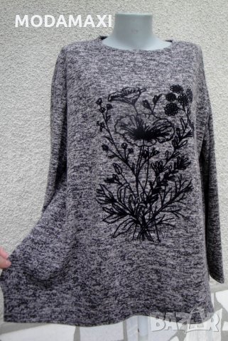 3XL/4XL Нова туника „Madam j“  в сиво 