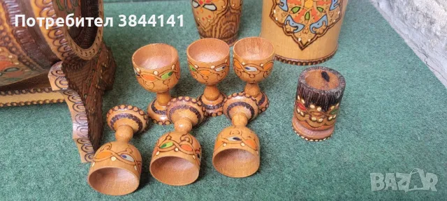 Рисувани дървени буренца, дървени чаши и шишета, снимка 6 - Декорация за дома - 50420669