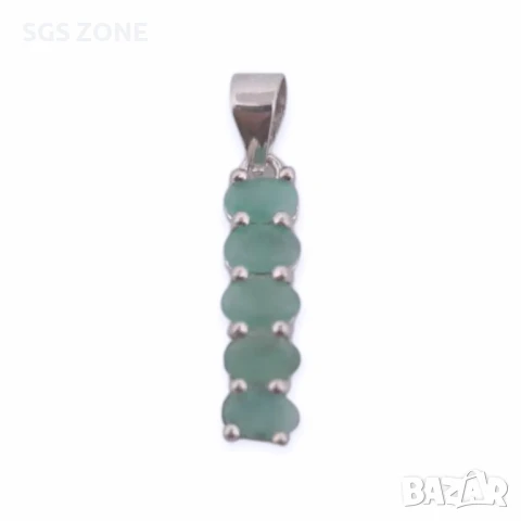 СРЕБЪРНА ВИСУЛКА РУБИН, САПФИРИ, ИЗУМРАДИ., снимка 5 - Колиета, медальони, синджири - 51149676