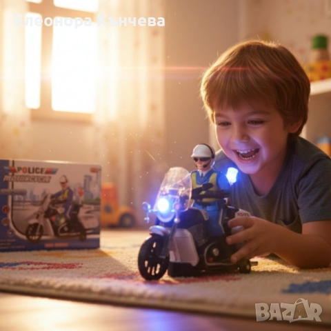 Полицейски мотор със светлини и звук – движение, снимка 2 - Музикални играчки - 51810839