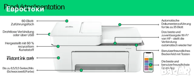  Мултифункционален принтер HP DeskJet 4220e 3 в 1. Принтер, копир, скенер, снимка 5 - Принтери, копири, скенери - 48215339