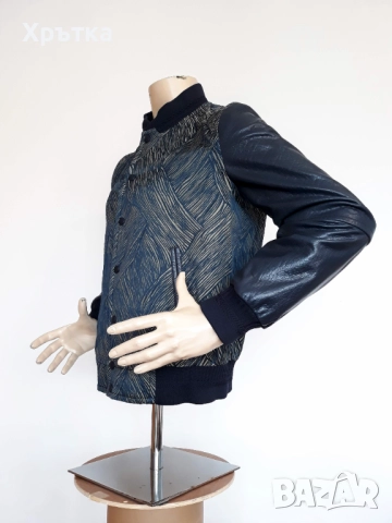 Carven - Оригинално мъжко яке от естествена кожа размер M, снимка 6 - Якета - 51807357