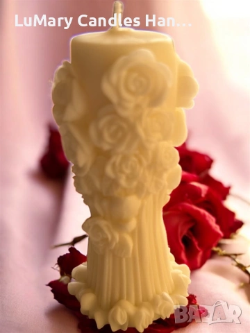 Свещ “ Елегантни рози”, снимка 2 - Декорация за дома - 53225242