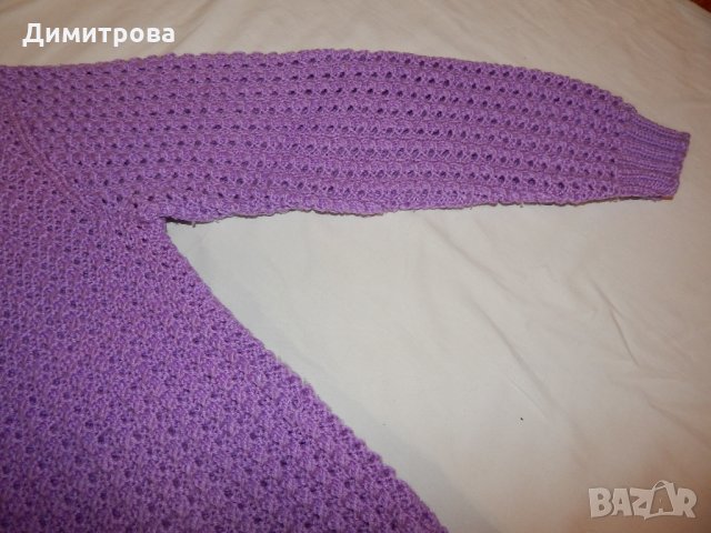 Лилава блуза- ръчно плетиво Л размер, снимка 9 - Блузи с дълъг ръкав и пуловери - 27306342