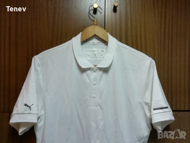 Puma Porsche Design Polo оригинална бяла мъжка поло тениска фланелка Пума Порше , снимка 4 - Тениски - 53088935