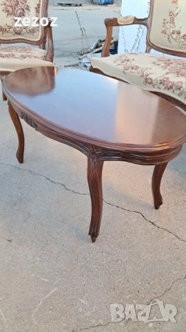 Комплект за хол барок махагон, снимка 10 - Дивани и мека мебел - 53246792