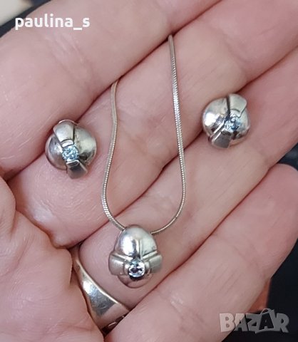 Два различни броя / Винтидж сребърен комплект от три части / проба 925 , снимка 2 - Бижутерийни комплекти - 43447261